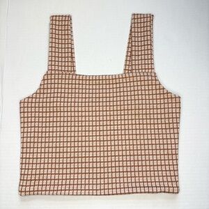 Plaid Square Neck Crop Top | American Eagle